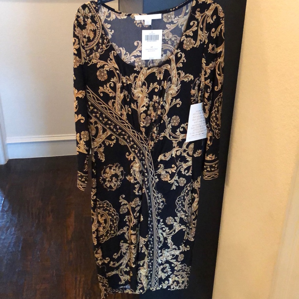 Gold and Black Boston Proper dress. Size 12